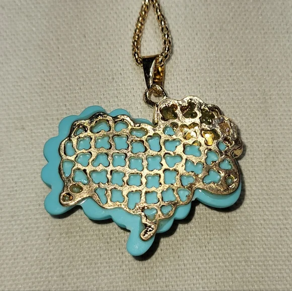Retro Betsy Johnson Baby Blue Sheep Necklace - Picture 3 of 7